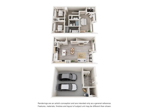 Floor plan for 3 beds, 2.5 baths, 1741 sqft